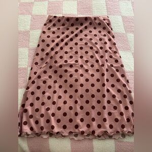 Polka dot midi skirt